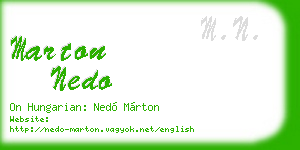 marton nedo business card