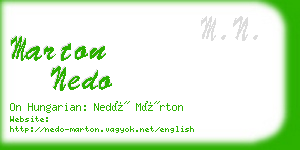 marton nedo business card